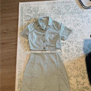 RARE brandy melville vivian top & cara mini skirt set